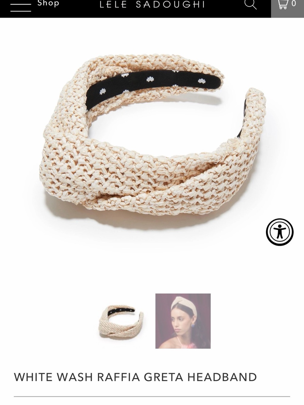 Lele Sadoughi Raffia Greta HeadBand Wrap